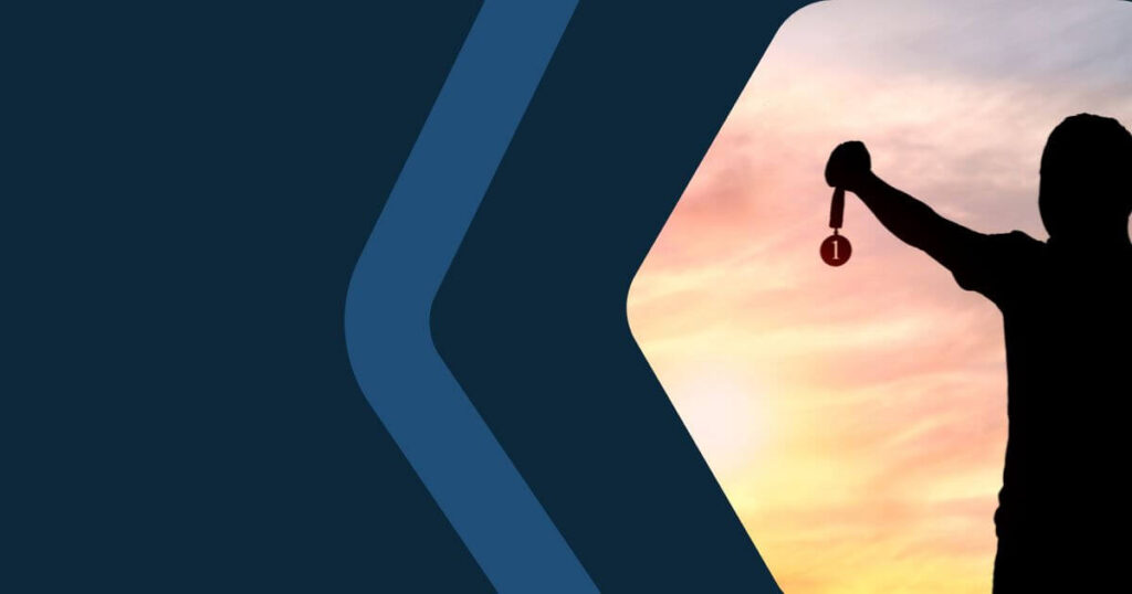 Find-the-Best-Tax-Software-take-Control A medal winner icon on a Konsise blue background, representing the best tax software in south africa