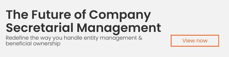 The Future of Company Secretarial Management blog banner - Konsise A banner that promotes the future of company Company Secretarial Management